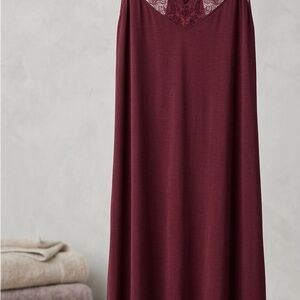 Soma Burgundy Lace-Trim Chemise EUC XXL